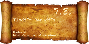 Timár Bernát névjegykártya