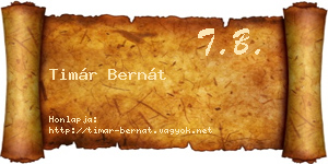 Timár Bernát névjegykártya